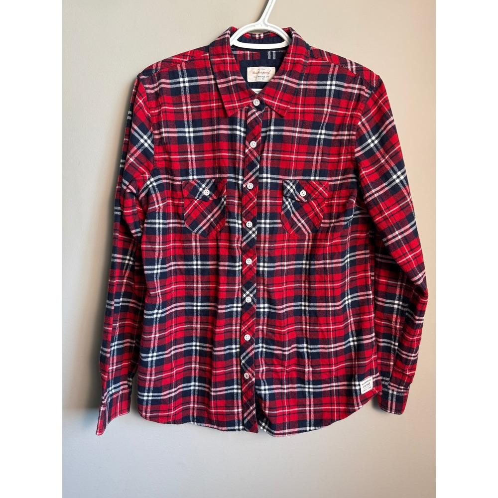Weatherproof Vintage Womens Red Plaid Flannel Button Up Shirt XL Gorpcore Cabin